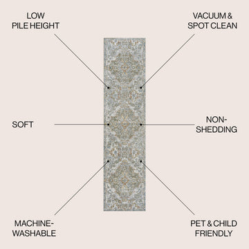 Shaemus Bohemian Medallion Low-Pile Machine-Washable Area Rug